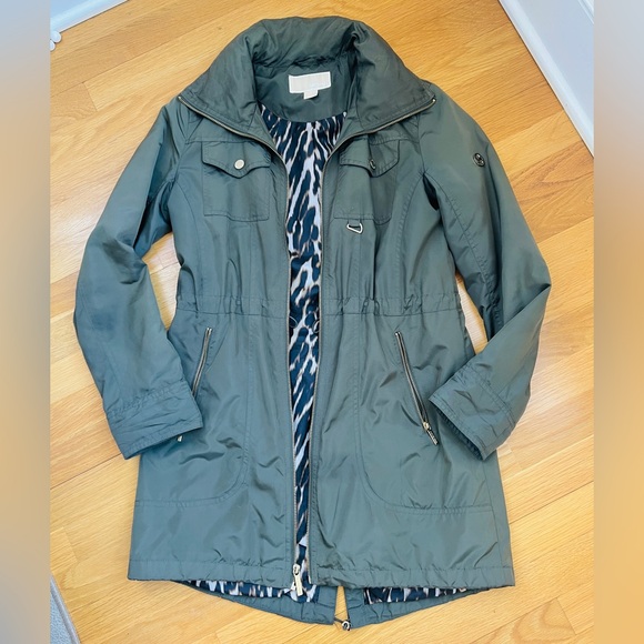 Michael Michael Kors Olive Green Rain Jacket - Picture 3 of 11